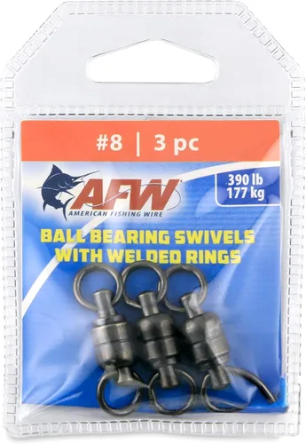 Miniatura 11 de AFW Solid Brass Ball Bearing Fishing Swivels with Double Welded Rings - Patented Bullet Shaped Head for Reduced Water Resistance, Black Finish
