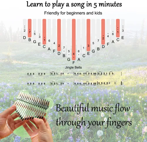 Miniatura 3 de Piano de Pulgar Acrílico Kalimba, YUNDIE Portátil 17 Teclas Piano de Dedo de Cristal Mbira, Instrumentos Musicales Regalo de Cumpleaños para Adultos