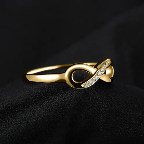 Miniatura 49 de JewelryPalace - Anillos de plata de ley 925 chapados en oro rosa, amarillo o blanco de 14 K para mujer, de compromiso, con circonia cúbica, de boda