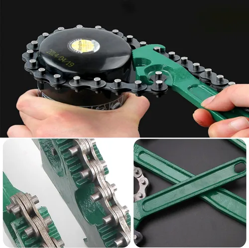 Miniatura 6 de Llave de cadena reversible resistente de 15 pulgadas Herramienta de montaje de tubería de filtro de combustible de aceite ajustable Ajuste