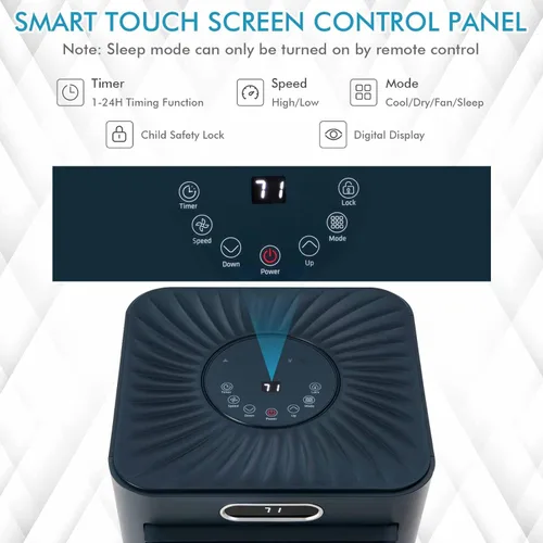 Miniatura 6 de PETSITE Aire acondicionado portátil, unidad de refrigeración de CA 3 en 1, función de ventilador y enfriador de aire, control remoto, kit de ventana