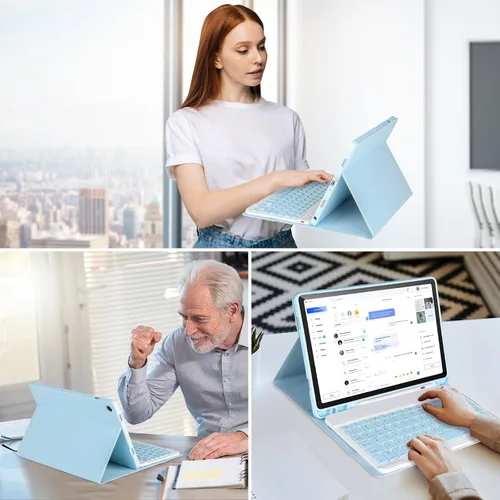 Miniatura 7 de Funda de teclado para Samsung Galaxy Tab A9+/Plus de 11 pulgadas 2023 (SM-X210/X216/X218), funda con teclado para Samsung Tab A9+ con soporte para S