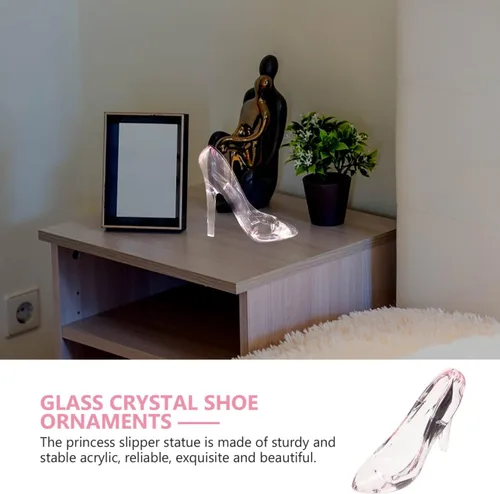 Miniatura 9 de ABOOFAN Zapatos de tacón alto de cristal, decoraciones de acrílico de princesa, zapatos de tacón alto, zapatillas transparentes, estatuilla, adornos