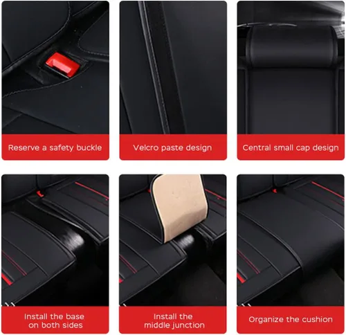 Miniatura 9 de Juego completo de fundas de asiento de automóvil compatibles con LR2 de cobertura completa, transpirable e impermeable, juego completo de accesorios