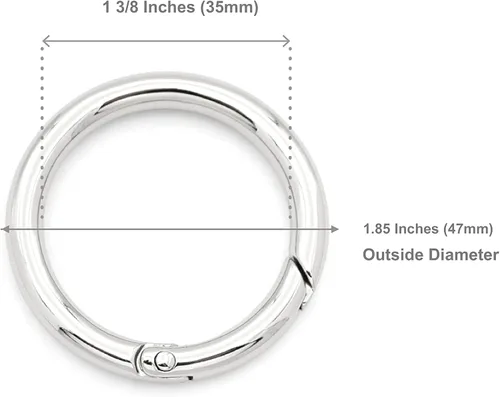 Miniatura 4 de CRAFTMEMORE 2pcs 1 3/8 pulgadas O Rings Snap Clip Gigger Spring Opening Llavero Hebilla Monedero Hardware SCOS (latón cepillado), Cobrizo cepillado