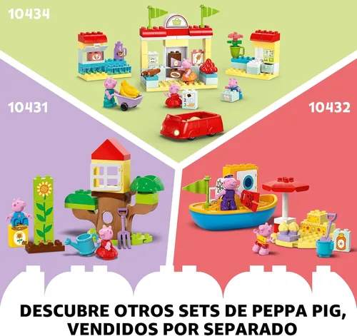 Miniatura 6 de LEGO DUPLO Peppa Pig Casa de Cumpleaños de Peppa Pig con 3 Figuras de Animales, Juguete Educativo para Niños de 2 Años, Casa de Muñecas Construible