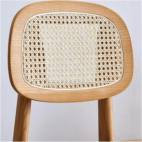 Miniatura 3 de sillas de comedor Silla de comedor de madera maciza para el hogar Simple Rattan Respaldo Taburete Hotel Maquillaje de madera Cocina moderna