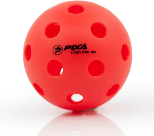 Miniatura 18 de PIXA Titan Pro 26 Pickleball para interiores, aprobado por USAPA, bolas de pickleball duraderas para interiores, rebote constante, vuelo suave, Rojo