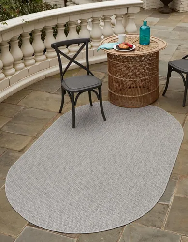 Miniatura 73 de Unique Loom Collection Alfombra de Área Plana Casual de Transición Sólida Jaspeada para Interiores/Exteriores (Pasillo 2' x 6' 1", Azul/Azul Marino)