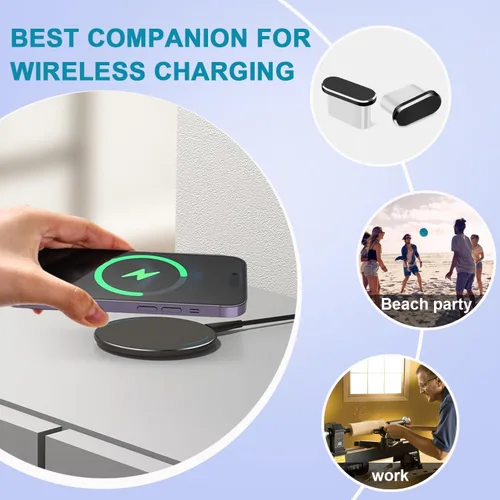 Miniatura 6 de Tapón Antipolvo USB C, Funda de Puerto USB C Tipo C para Enchufe de Puerto de Carga, Funda Antipolvo para Altavoces, Accesorios para iPhone 17 Pro
