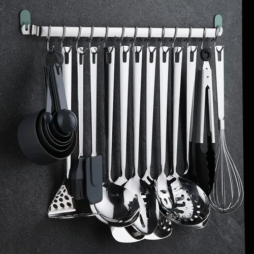 Miniatura 3 de Kyraton - Juego de utensilios de cocina de acero inoxidable con de 37 piezas, juego de herramientas de cocina con soporte de utensilios, Juego