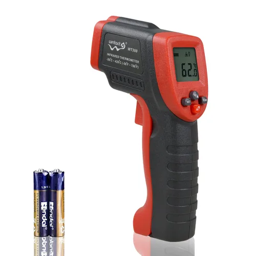 Wintact Pistola de temperatura con termómetro infrarrojo, superficie digital sin contacto, pistola de temperatura de calor láser para cocina,