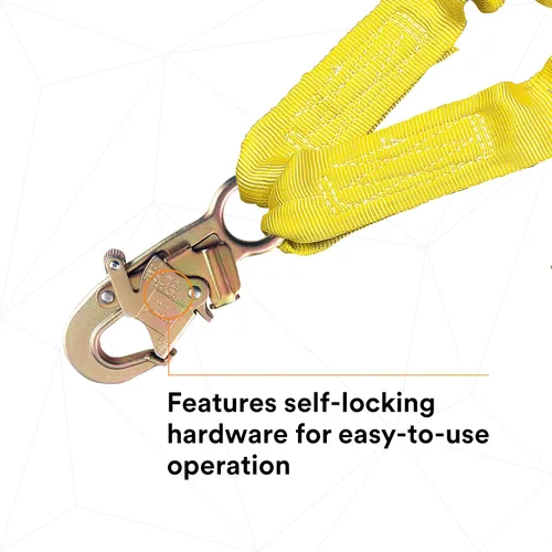 Miniatura 9 de 3M DBI-SALA Shockwave 2, 1244412 Cordón absorbente de choques, tela tubular, 100% amarre con ganchos de barras de refuerzo de acero en los extremos