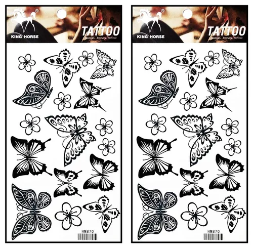 Miniatura 15 de Tatuajes 2 hojas de tatuaje temporal 3D paraguas de sol nubes de lluvia para mujeres hombres espalda baja hombro cuello brazo tatuaje etiqueta