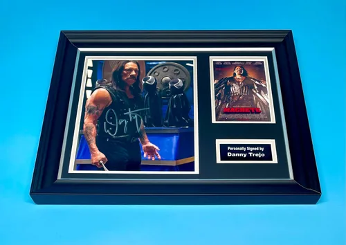 Miniatura 4 de Danny Trejo - Foto firmada en marco de madera de lujo hecho a mano y certificado de autenticidad de miembro de AFTAL Autenticidad Película Película