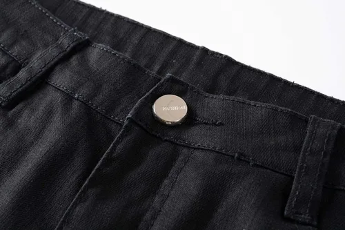 Miniatura 4 de Parches estampados para hombre, diseño de retazos de moda, ajustados, desgastados, con agujeros, de mezclilla, cantantes, bailarines