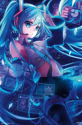 Miniatura 16 de Trends International Hatsune Miku - Póster de pared con pantallas, 14.725 x 22.375 pulgadas, paquete de póster y montaje prémium Paquete de póster