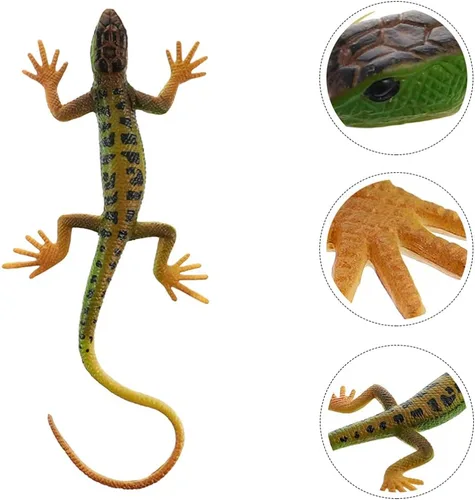 Miniatura 5 de NUOBESTY Figura de lagarto falso de juguete de plástico de lagarto figura de acción de reptil juguete para colección ciencia educativo (verde)
