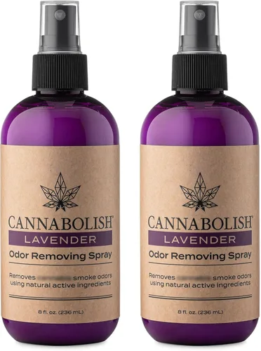Miniatura 2 de Cannabolish Spray eliminador de olores de humo de lavanda y ambientador, 8 onzas líquidas, ingredientes naturales (paquete de 2)
