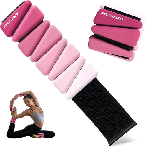 Miniatura 15 de BECOJADDE Pesas de Tobillo para Mujeres Pesas de Muñeca Juego de 2 (1 lb/2 lbs Cada Una) Peso Ajustable para Brazo y Pierna para Mujeres y Hombres