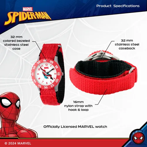 Miniatura 3 de Marvel Spiderman Watch for Kids - Spiderman Watch Boys - Spider-Man Watches for Boys 4-6 - Kids Toys- Marvel Toddler - Teen - Red Bezel