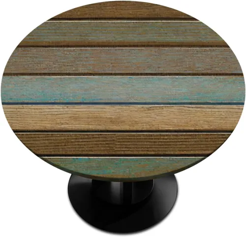 Miniatura 42 de Pardick Mantel redondo ajustable con borde elástico de 36 a 42 pulgadas, mantel ajustable para mesa redonda, mantel circular, impermeable, lavable
