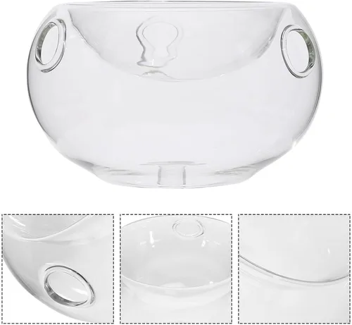 Miniatura 6 de Kichvoe Cuenco de hielo seco de cocina de 5.9 pulgadas, cuenco de vidrio para inmersión en frío, recipiente para servir frutas, postres y fiestas
