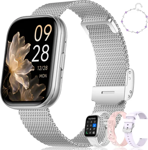 Miniatura 10 de Reloj inteligente con pantalla táctil de 1.6 pulgadas para mujer (respuesta/hacer llamadas), rastreador de actividad y relojes inteligentes