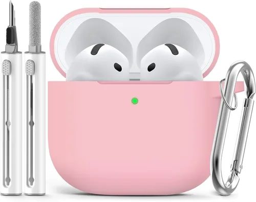 Miniatura 34 de Ljusmicker – Funda para AirPods 4 (2024) con cierre magnético en la tapa y juego de limpieza, funda protectora de silicona suave para Apple AirPods