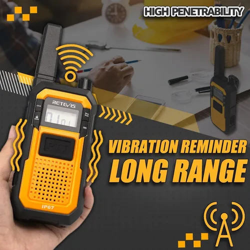 Miniatura 3 de Retevis RB48 Walkie Talkies Impermeables, Radio Bidireccional de Alta Resistencia, Triple Prueba Avanzada, Llamada por Vibración, USB-C, SOS