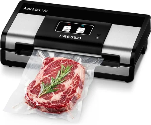 Miniatura 11 de FRESKO Sellador automático al vacío, potente máquina selladora al vacío de alimentos, detección automática de seco y húmedo, cortador de bolsas, 2