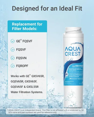 Miniatura 2 de AQUACREST FQSLF filtro de agua para debajo del fregadero, repuesto para GE FQSLF, GXSV65R filtro de agua, reduce el cloro, sabor y olor, sedimento