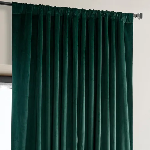 Miniatura 4 de HPD Half Price Drapes Signature - Cortinas opacas de terciopelo extra anchas para dormitorio (1 panel), 100 pulgadas de ancho x 84 pulgadas de Verde