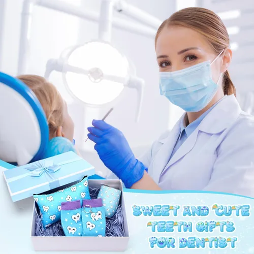 Miniatura 2 de Sliner Cna Week - Juego de 4 regalos para asistente dental higienista de 12 onzas, vaso de acero inoxidable con dientes azules, bolsa de cosméticos