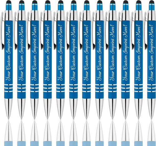 Miniatura 12 de Bolígrafos personalizados: el bolígrafo Hottie de goma suave al tacto con punta de lápiz óptico es un elegante bolígrafo de metal premium, tinta