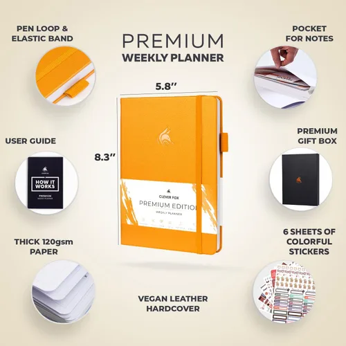 Miniatura 2 de Clever Fox - Agenda edición de alta calidad, semanal y mensual para aumentar tu productividad, gestionar el tiempo y alcanzar tus objetivos, sin