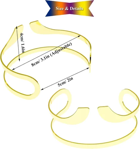 Miniatura 6 de RechicGu Juego de 2 pulseras griegas para el brazo superior del brazo, de metal ajustable, gitano, bohemio, conjunto de joyas, para bailarina