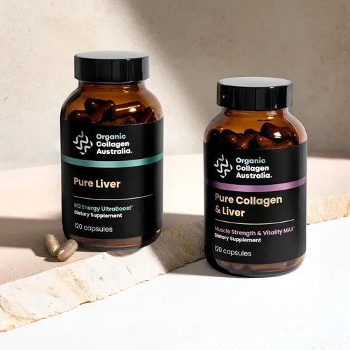 Miniatura 6 de Organic Collagen Australia Cápsulas de hígado puro, alimentadas con pasto y criadas en pastos, fuente de energía B12, apoyo inmunológico, fuerza
