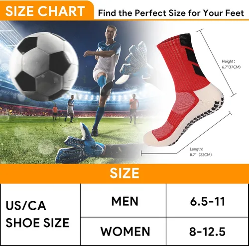 Miniatura 4 de QCWQMYL Calcetines de fútbol antideslizantes para hombre, 134 pares de calcetines antideslizantes para hospital, pilates, correr, calcetines