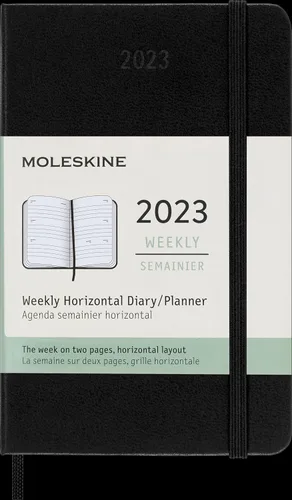 Miniatura 10 de Moleskine Agenda mensual clásica de 12 meses de 2023, tapa dura, grande (5 x 8.25 pulgadas), color negro
