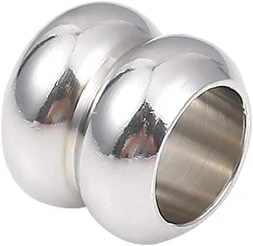 Miniatura 18 de BEADIA Cuentas espaciadoras de acero inoxidable de 0.197 x 0.157 in, redondas, sueltas, para hacer joyas, 100 unidades con agujero de 0.098 pulgadas