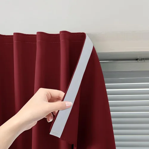 Miniatura 12 de Cortinas opacas portátiles y autoadhesivas para dormitorio y cocina, fáciles de instalar, cortinas térmicas para ventana para oscurecimiento