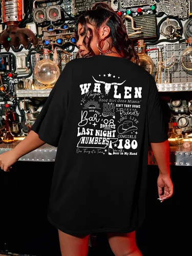 Miniatura 5 de Steer Skull Western - Camisas para mujer, trajes de concierto, camisetas de gran tamaño, camisetas de música country, camisetas gráficas vintage