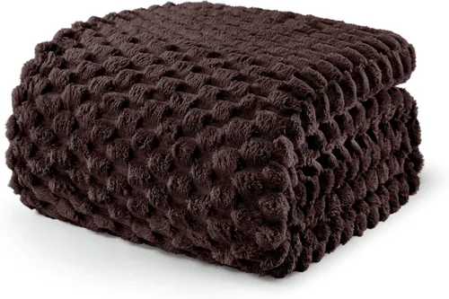 Miniatura 36 de Exclusivo Mezcla - Manta de vellón extragrande, 50 x 70 pulgadas, elegante, tela jacquard suave, mullida, acogedora y ligera, para invierno
