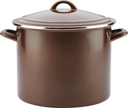 Ayesha Curry Kitchenware Ayesha Curry - Olla esmaltada de curry en acero con tapa, 12 cuartos de galón, azúcar morena Azúcar Moreno