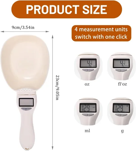 Miniatura 2 de Cuchara medidora digital, cuchara medidora electrónica con pantalla LCD, escala de medición de alimentos de alta precisión de 28.22 oz/0.00 oz