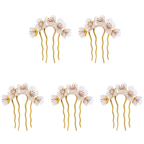 Miniatura 13 de Beaupretty 2 piezas de Jade Flower Hair Women Girls Hair Stick Chino Retro Chignon Pin palillos para el cabello, accesorios de peinado (blanco)