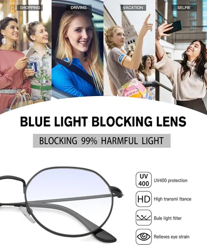 Miniatura 4 de Pro Acme Gafas redondas de moda Metal Clear Lens Frame Vintage Unisex Gafas 53MM