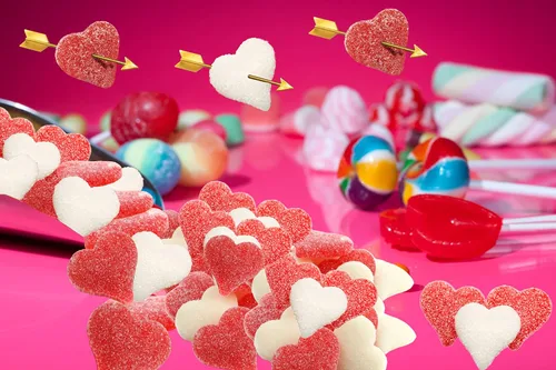 Miniatura 4 de Sanded Gummi Hearts - Goma de mascar para el día de San Valentín, apta para alérgicos, sin OMG, sin edulcorantes artificiales (1 libra)