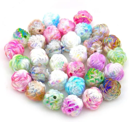 Miniatura 27 de Cuentas de diamantes de imitación de colores redondas espaciadoras para joyería, pulsera, collar, bolígrafo, bolsa, cadena, suministros de 0.630 in
